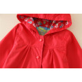 Red kid vêtements fleur modèle bébé manteau d&#39;hiver avec capuche